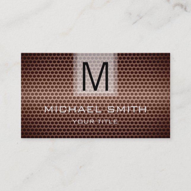 Carte De Visite Monogramme professionnel en métal en acier inoxyda (Devant)