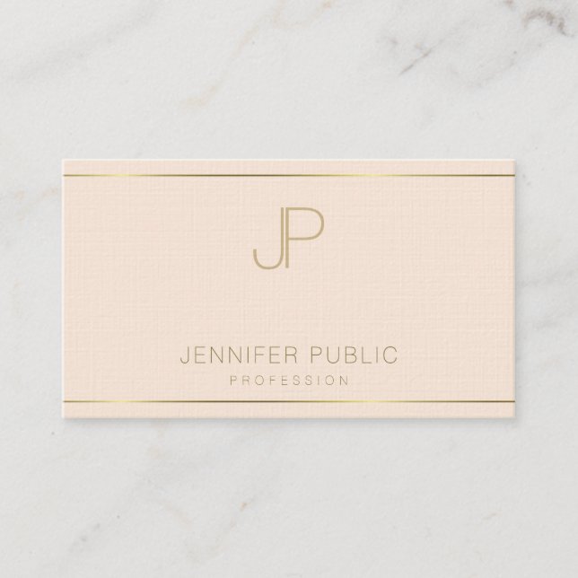 Carte De Visite Monogramme professionnel luxe élégant moderne Plai (Devant)