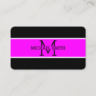 Carte De Visite Monogramme professionnel Magenta Moderne