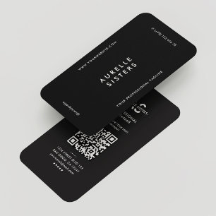 Carte De Visite Monogramme professionnel marketing noir blanc mode