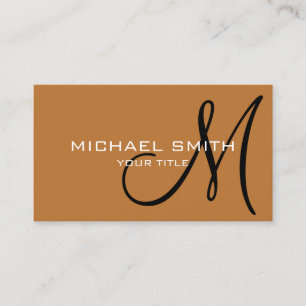 Carte De Visite Monogramme professionnel minimaliste en cuivre