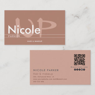 Carte De Visite Monogramme professionnel minimaliste Qr code canne