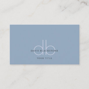 Carte De Visite Monogramme professionnel moderne bleu