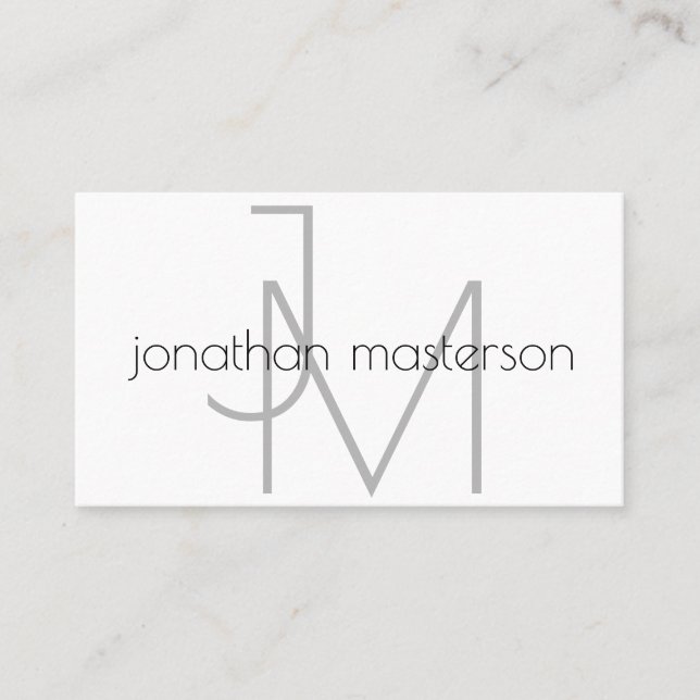 Carte De Visite Monogramme professionnel moderne de Minimalistic (Devant)