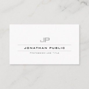 Carte De Visite Monogramme professionnel Nettoyer la plaine Élégan