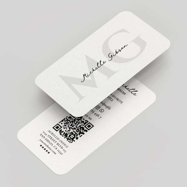 Carte De Visite Monogramme professionnel noir blanc élégant modern (Professional Monogram Black White Elegant Modern Business Card
)