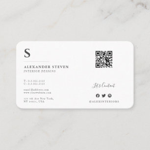 Carte De Visite Monogramme professionnel noir et blanc