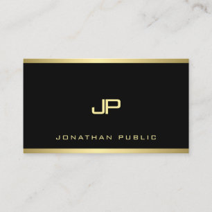 Carte De Visite Monogramme professionnel or Glam moderne élégant