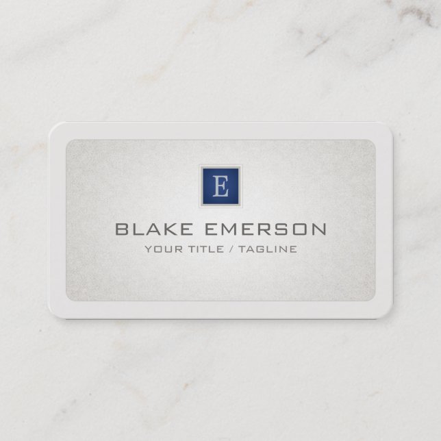 Carte De Visite Monogramme professionnel personnalisé arrondi Acce (Devant)