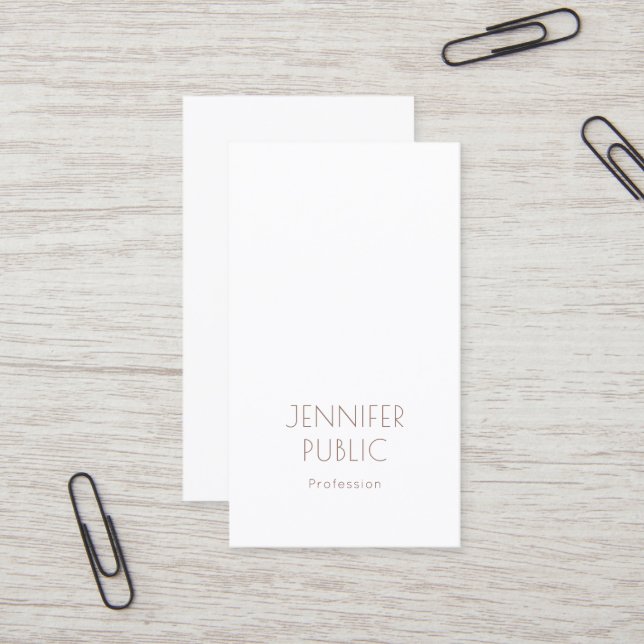 Carte De Visite Monogramme professionnel Plain élégant design mode (Devant/Arrière en situation)