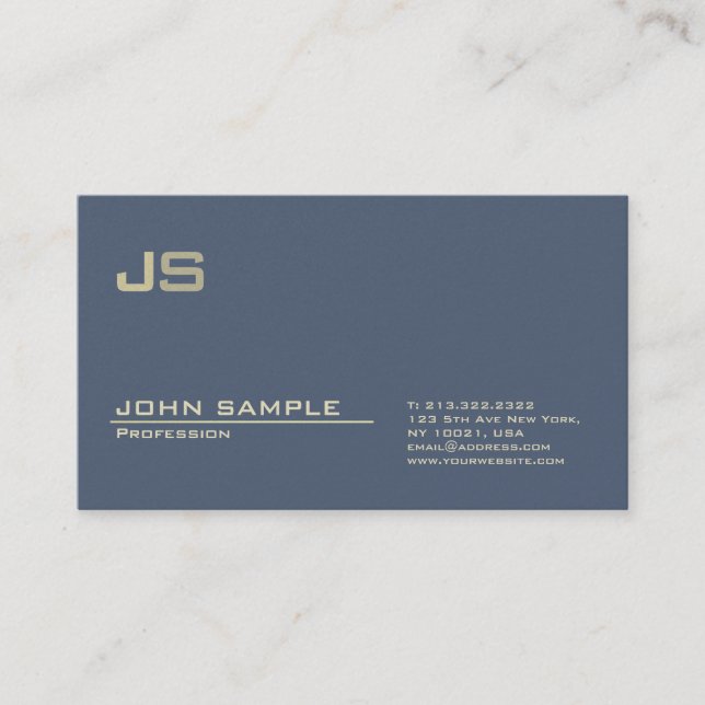 Carte De Visite Monogramme professionnel Premium Pearl Finition mo (Devant)