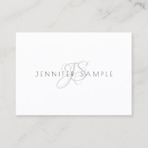 Carte De Visite Monogramme Professionnel Simple Modèle Élégant