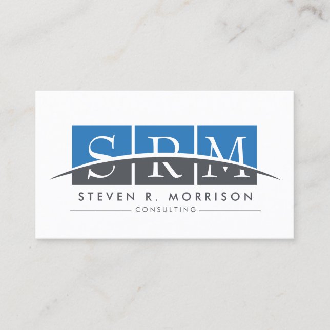 Carte De Visite Monogramme professionnel stylisé de l'entreprise b (Devant)