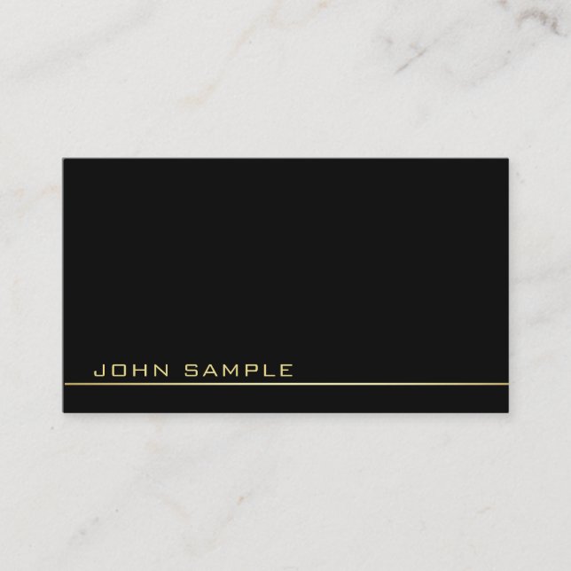 Carte De Visite Monogramme professionnel tendance Classy Noir et O (Devant)