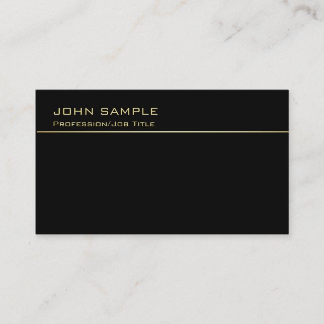 Carte De Visite Monogramme professionnel tendance Classy Noir et O (Devant)