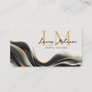 Carte De Visite Monogramme professionnel voile noir