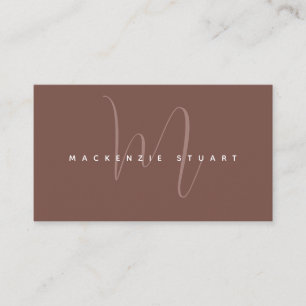 Carte De Visite Monogramme QR Code Scannable Professionnel Minimal