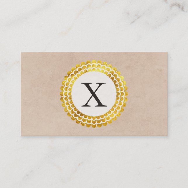 Carte De Visite Monogramme radial | Or (Devant)