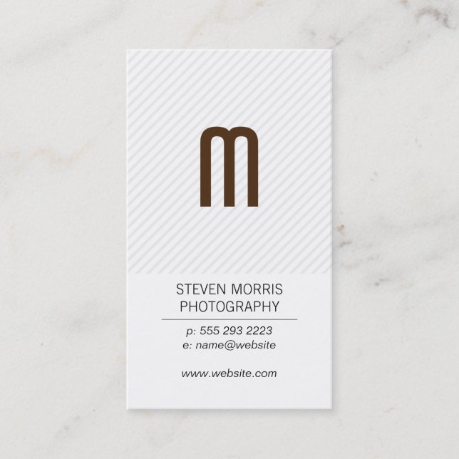 Carte De Visite Monogramme | Rayures (Devant)