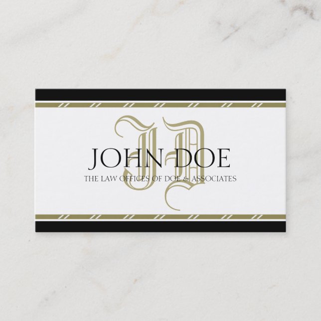 Carte De Visite Monogramme romain d'or de mandataire - (Devant)