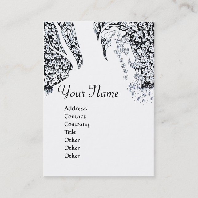 Carte De Visite MONOGRAMME ROMANCE, noir et blanc (Devant)