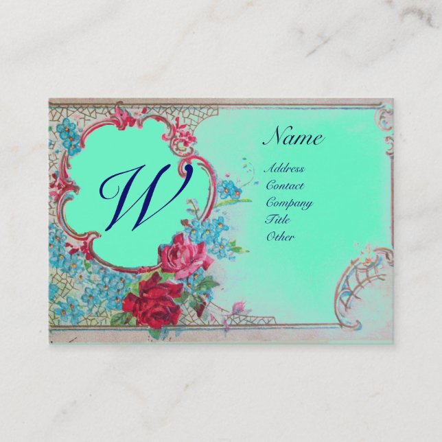 CARTE DE VISITE MONOGRAMME ROMANTIQUE (Devant)