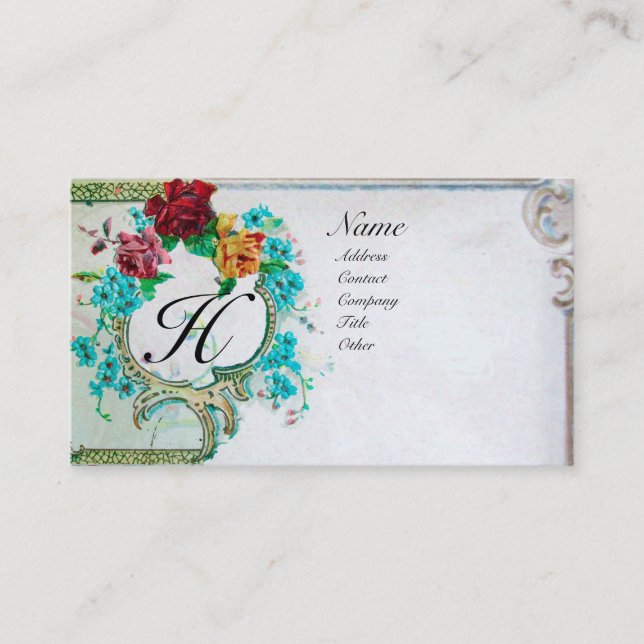 CARTE DE VISITE MONOGRAMME ROMANTIQUE 3 (Devant)