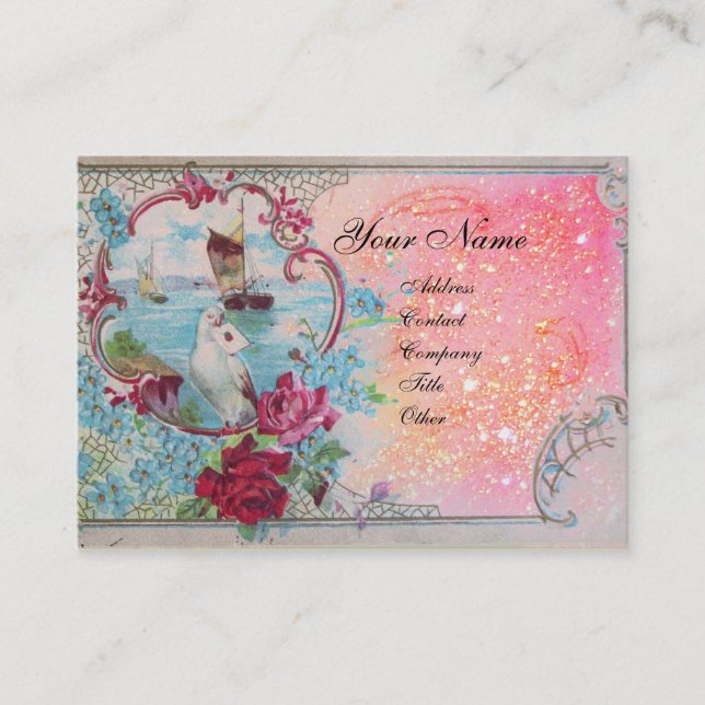 CARTE DE VISITE MONOGRAMME ROMANTIQUE 3 (Devant)