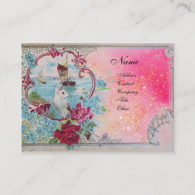 CARTE DE VISITE MONOGRAMME ROMANTIQUE 3 (Devant)