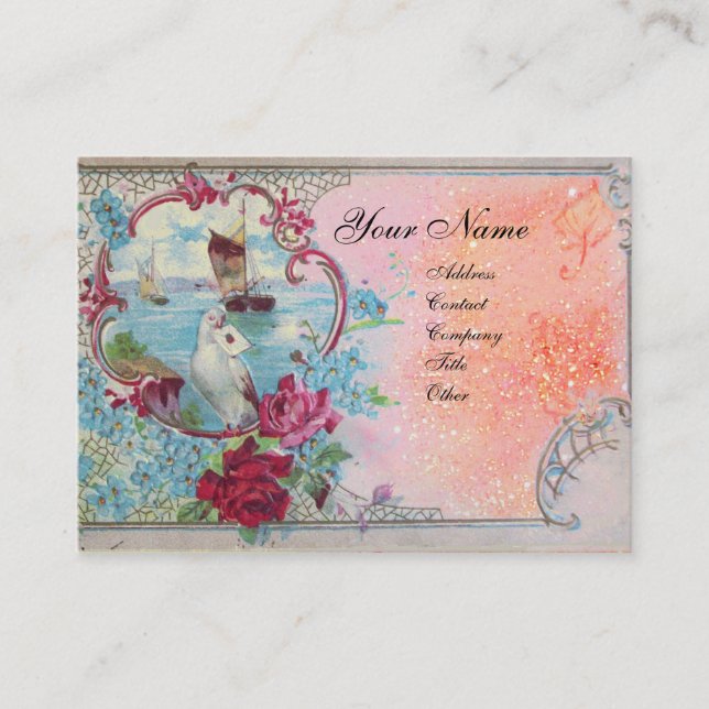 CARTE DE VISITE MONOGRAMME ROMANTIQUE 3 (Devant)