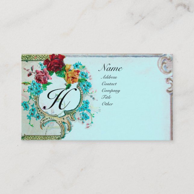 CARTE DE VISITE MONOGRAMME ROMANTIQUE 3 (Devant)