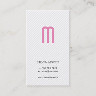 Carte De Visite Monogramme (rose) / Gris (gris)