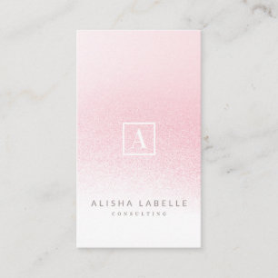 Carte De Visite Monogramme rose minimal d'Ombre