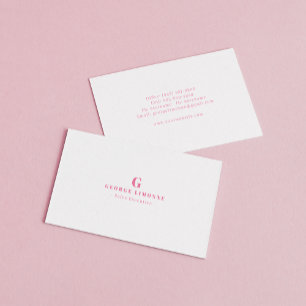 Carte De Visite Monogramme Rose Personnalisé Moderne Professionnel