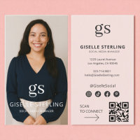 Monogramme rose vif Photo Médias sociaux Code QR