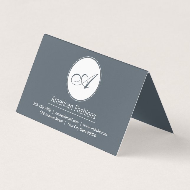 Carte De Visite Monogramme | Script (Devant)