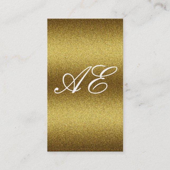 Carte De Visite Monogramme Serif Corporate Minimal Gold Parties sc (Devant)