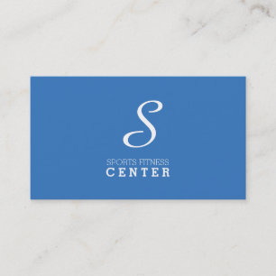 Carte De Visite Monogramme simple (Bleu de France)