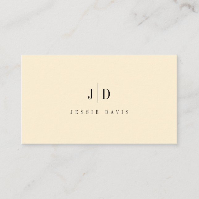Carte De Visite Monogramme Simple Professionnel Moderne  (Devant)