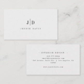 Carte De Visite Monogramme Simple Professionnel Moderne 