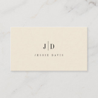 Carte De Visite Monogramme Simple Professionnel Moderne