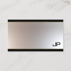 Carte De Visite Monogramme sophistiqué Glam Or Argent Plutôt