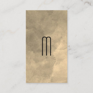 Carte De Visite Monogramme Sophistiqué Sepia Gris Blocs de couleur