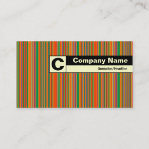 Carte De Visite Monogramme sur bordure - Bandes colorées 01