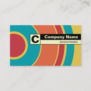 Carte De Visite Monogramme sur bordure - Cercle coloré 05