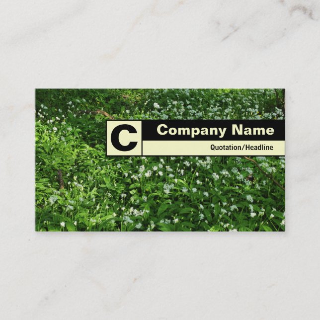 Carte De Visite Monogramme sur bordure - Fleurs de bois (Devant)