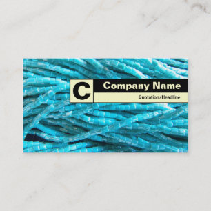 Carte De Visite Monogramme sur bordure - Tresses en perle