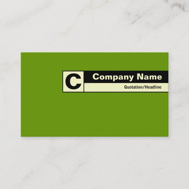 Carte De Visite Monogramme sur bordure - Vert 669900 (Devant)