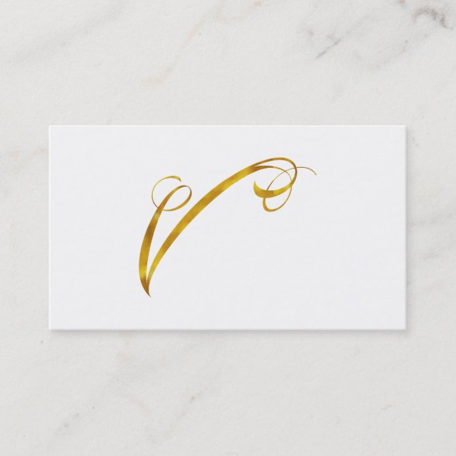Carte De Visite Monogramme sur mesure V Monogrammes sur huile d'or (Devant)