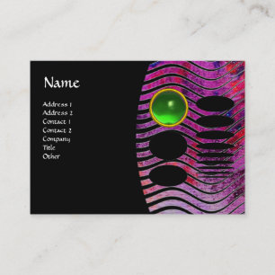 Carte De Visite MONOGRAMME TECHNO ABSTRAIT vert émeraude